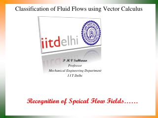 Classification of Fluid Flows using Vector Calculus