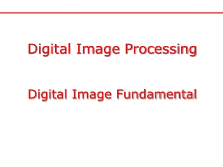 Digital Image Processing Digital Image Fundamental