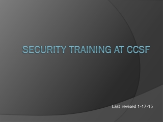 Security Training at CCSF