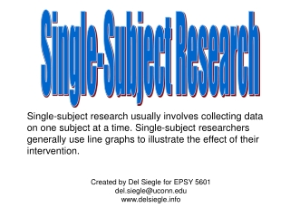 Single-Subject Research