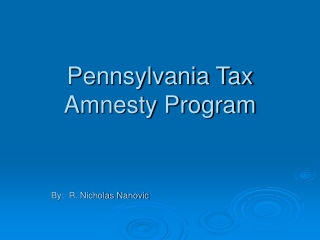 Pennsylvania Tax Amnesty Program