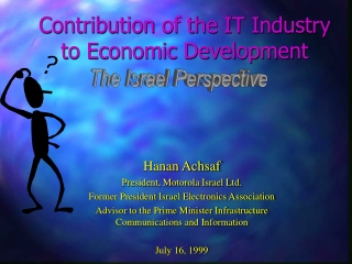 Contribution of the IT Industry to Economic Development