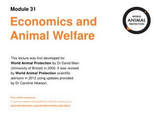 Economics and Animal Welfare