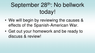 September 28 th : No bellwork today!