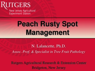 Peach Rusty Spot Management