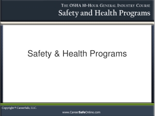 Safety &amp; Health Programs