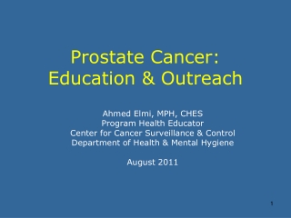 Prostate Cancer: Education &amp; Outreach