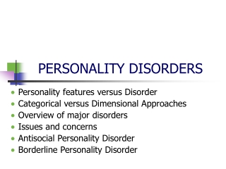 PERSONALITY DISORDERS