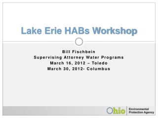 Lake Erie HABs Workshop
