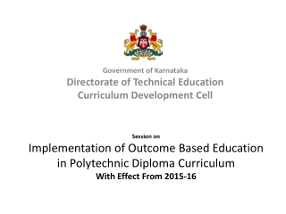 Government of Karnataka Directorate of Technical Education Curriculum Development Cell