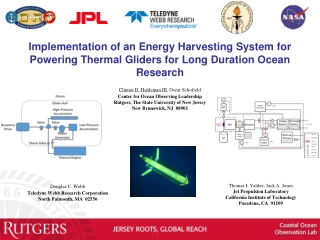 Clinton D. Haldeman III , Oscar Schofield Center for Ocean Observing Leadership