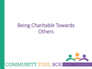 Being Charitable Towards Others