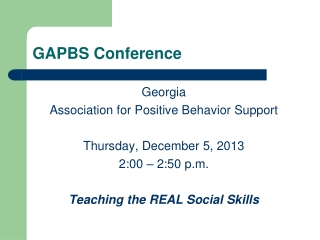 GAPBS Conference