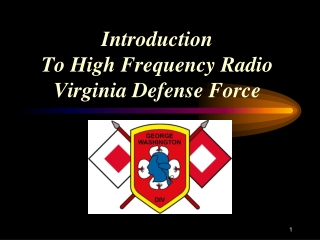 Introduction To High Frequency Radio Virginia Defense Force