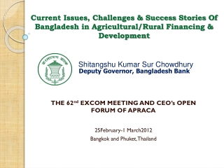 Shitangshu  Kumar Sur  Chowdhury Deputy Governor, Bangladesh Bank