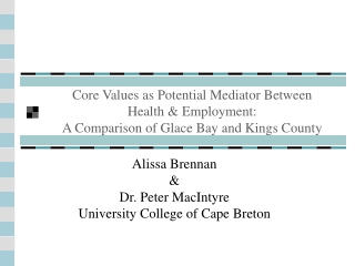 Alissa Brennan &amp;  Dr. Peter MacIntyre University College of Cape Breton