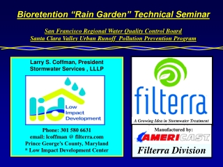 Bioretention “Rain Garden”  Technical Seminar