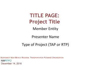 TITLE PAGE:  Project Title