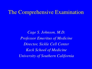 The Comprehensive Examination