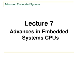 Advanced Embedded Systems