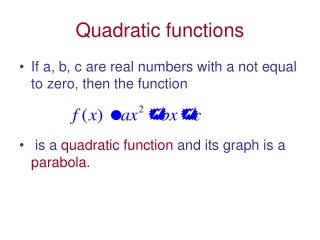 Quadratic functions