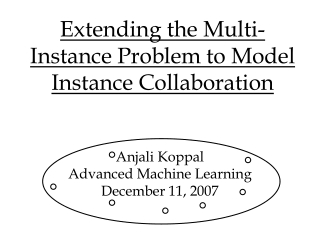 Extending the Multi-Instance Problem to Model Instance Collaboration