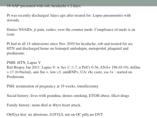 18 AAF presented with sob, headache x 2 days.