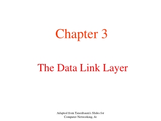 The Data Link Layer