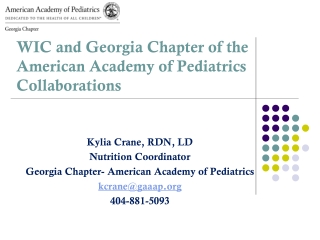 WIC and Georgia Chapter of the American Academy of Pediatrics Collaborations