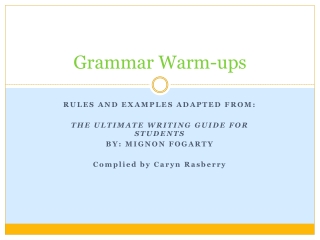 Grammar Warm-ups