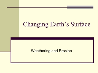 Changing Earth’s Surface