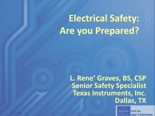 L. Rene’ Graves, BS, CSP Senior Safety Specialist Texas Instruments, Inc. Dallas, TX