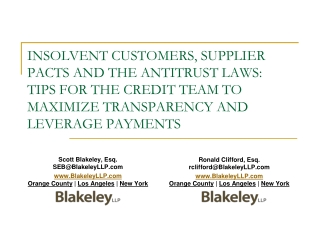 Scott Blakeley, Esq. SEB@BlakeleyLLP BlakeleyLLP