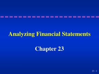 Analyzing Financial Statements