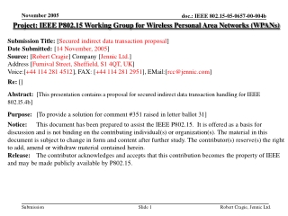 Project: IEEE P802.15 Working Group for Wireless Personal Area Networks (WPANs)