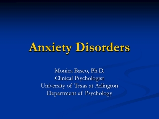 Anxiety Disorders