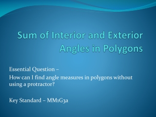 Sum of Interior and Exterior Angles in Polygons