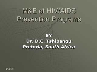 M&amp;E of HIV/AIDS Prevention Programs