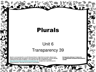 Plurals