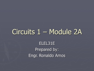 Circuits 1 – Module 2A