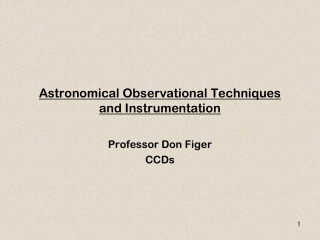 Astronomical Observational Techniques and Instrumentation