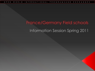 France/Germany Field schools