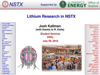 Lithium Research in NSTX