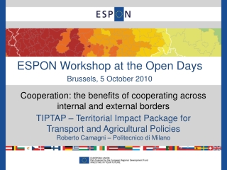 ESPON Workshop at the Open Days Brussels, 5 October 2010