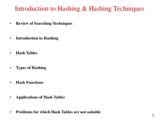 Introduction to Hashing &amp; Hashing Techniques