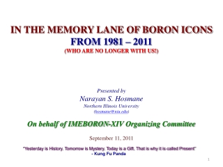 IN THE MEMORY LANE OF BORON ICONS  FROM 1981 – 2011 (WHO ARE NO LONGER WITH US!) Presented by