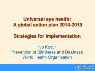 Universal eye health:  A global action plan 2014-2019 Strategies for Implementation Ivo Kocur