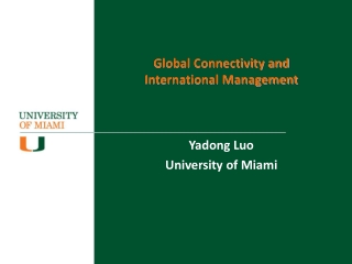 Global Connectivity and  International Management