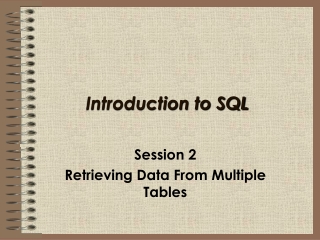 Introduction to SQL