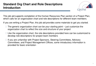 Standard Org Chart and Role Descriptions Introduction